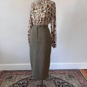 Vintage Ralph Lauren Long Grey Tweed Wool Tailored Skirt SZ 10P! NWOT!!!
